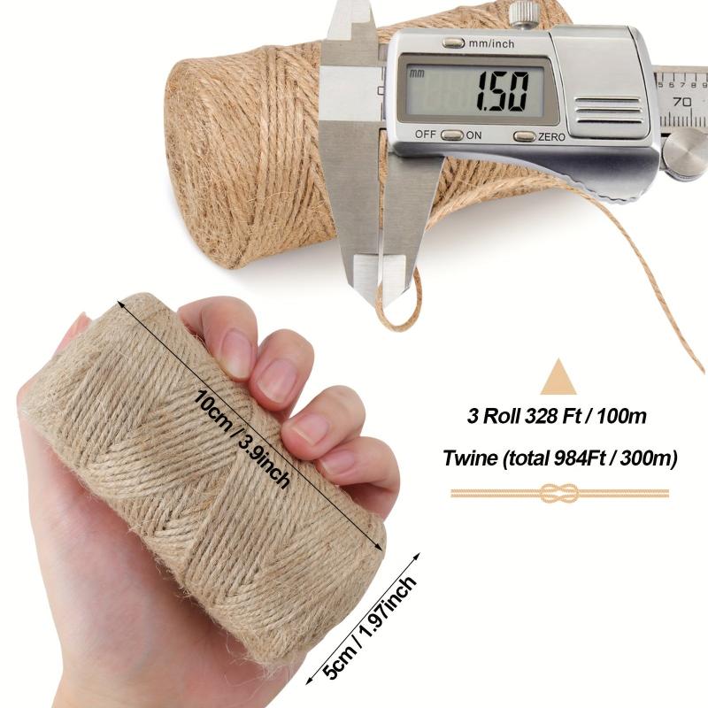 5mm Natural Jute Twine 3ply Ribbon Hemp Twine 984 FT