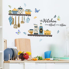 English Kitchen Tableware Butterfly Wall Stickers