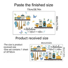 English Kitchen Tableware Butterfly Wall Stickers