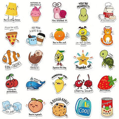 50pcs Reward Stickers Fun Incentive Sticker Pattern Animals Cartoon Decals