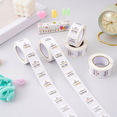 500pcs Happy Birthday Stickers Roll - Gift Wrapping DIY Materials