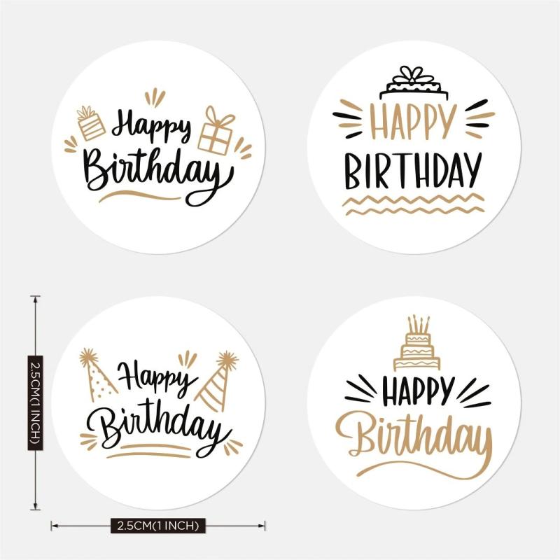 500pcs Happy Birthday Stickers Roll - Gift Wrapping DIY Materials