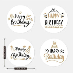 500pcs Happy Birthday Stickers Roll - Gift Wrapping DIY Materials