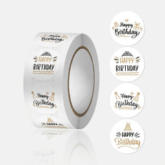 500pcs Happy Birthday Stickers Roll - Gift Wrapping DIY Materials