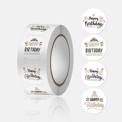 500pcs Happy Birthday Stickers Roll - Gift Wrapping DIY Materials