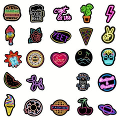 50pcs Neon Pattern Waterproof Stickers Water Bottles Laptop Scrapbook Luggage