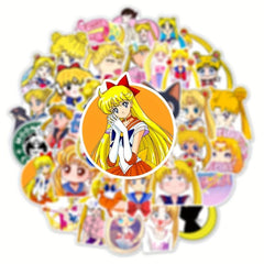 50pcs Cute Anime Girl Stickers for Laptops Motorcycles and More