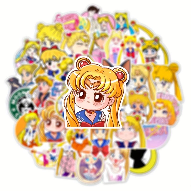 50pcs Cute Anime Girl Stickers for Laptops Motorcycles and More
