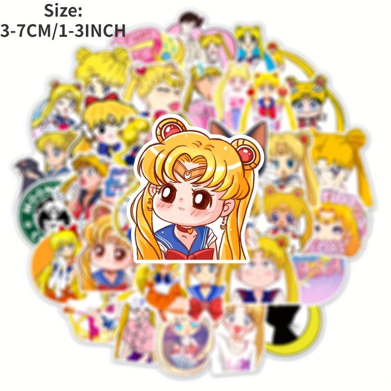 50pcs Cute Anime Girl Stickers for Laptops Motorcycles and More