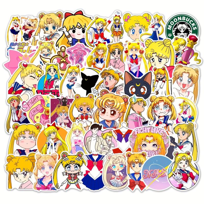 50pcs Cute Anime Girl Stickers for Laptops Motorcycles and More
