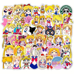 50pcs Cute Anime Girl Stickers for Laptops Motorcycles and More
