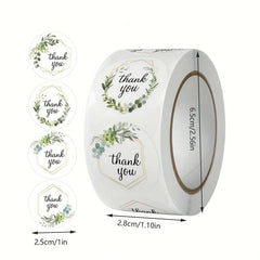 500 Floral Thank You Stickers Wedding Decor Self Adhesive Labels