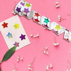 500 Glitter Star Pattern Sticker Roll Self-adhesive Labels
