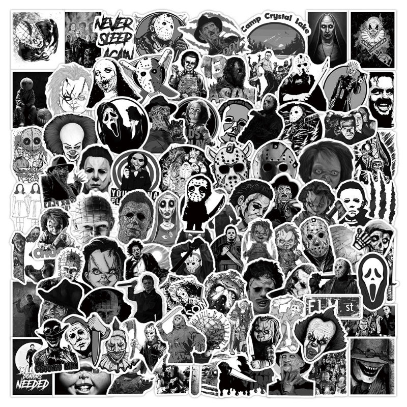 100pcs Horror Movies Thriller Characters Waterproof Stickers