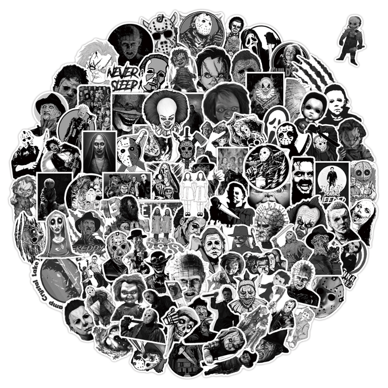 100pcs Horror Movies Thriller Characters Waterproof Stickers
