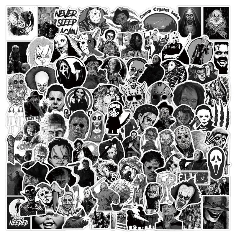 100pcs Horror Movies Thriller Characters Waterproof Stickers