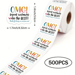 500 Small Business Thank You Stickers Repeat Customers Appreciation