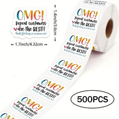 500 Small Business Thank You Stickers Repeat Customers Appreciation
