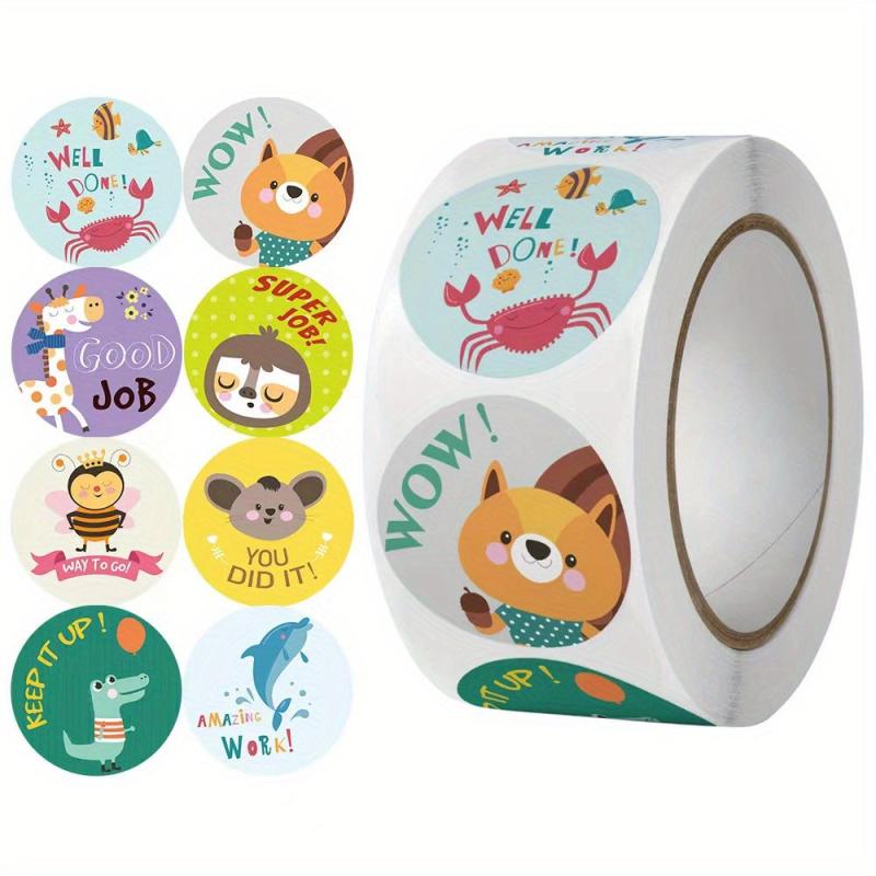 500pcs Animal Inspirational Sticker for Teachers, Office, Stationery Label Seal