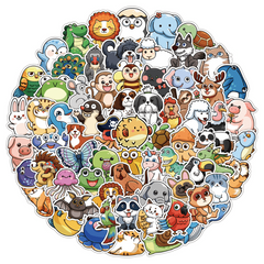 50pcs Cute Animal Cartoon Stickers for DIY Projects