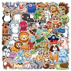 50pcs Cute Animal Cartoon Stickers for DIY Projects