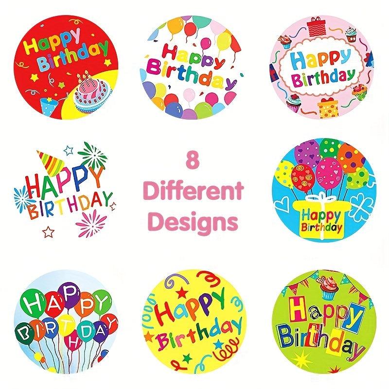500 Cartoon Birthday Blessing Stickers Roll Self Adhesive Label Decoration