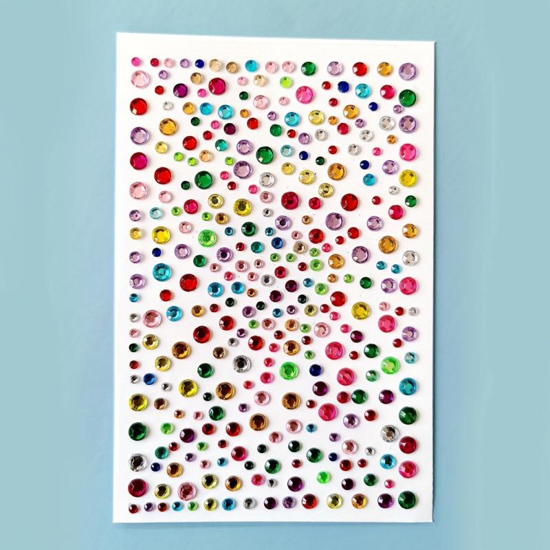 Colorful Polka Dot Artificial Diamond Stickers Makeup Stickers