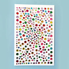 Colorful Polka Dot Artificial Diamond Stickers Makeup Stickers
