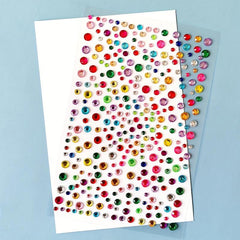 Colorful Polka Dot Artificial Diamond Stickers Makeup Stickers