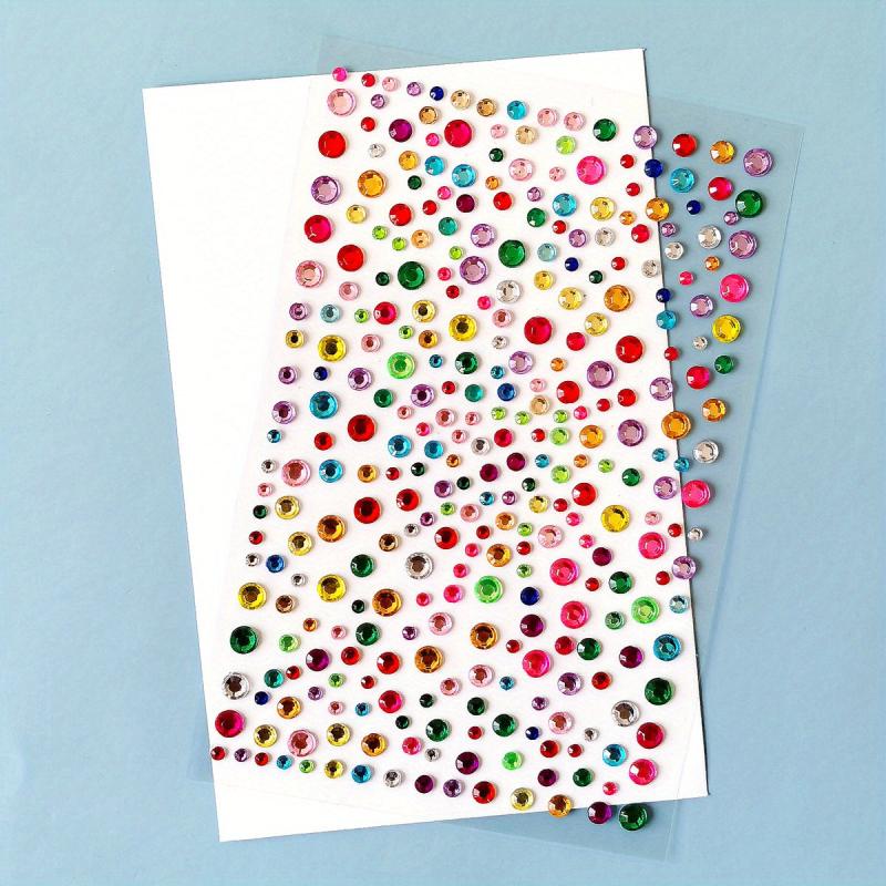 Colorful Polka Dot Artificial Diamond Stickers Makeup Stickers