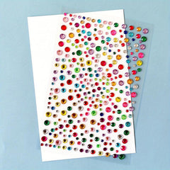 Colorful Polka Dot Artificial Diamond Stickers Makeup Stickers