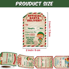 200 Christmas Holiday Stickers, Vintage Christmas Gift Wrapping Labels