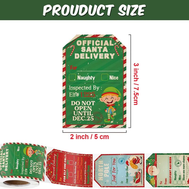 200 Christmas Holiday Stickers, Vintage Christmas Gift Wrapping Labels