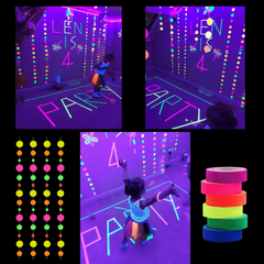 6pcs Glow in the Dark Neon Cloth Tape Set DIY Home Party Decorations