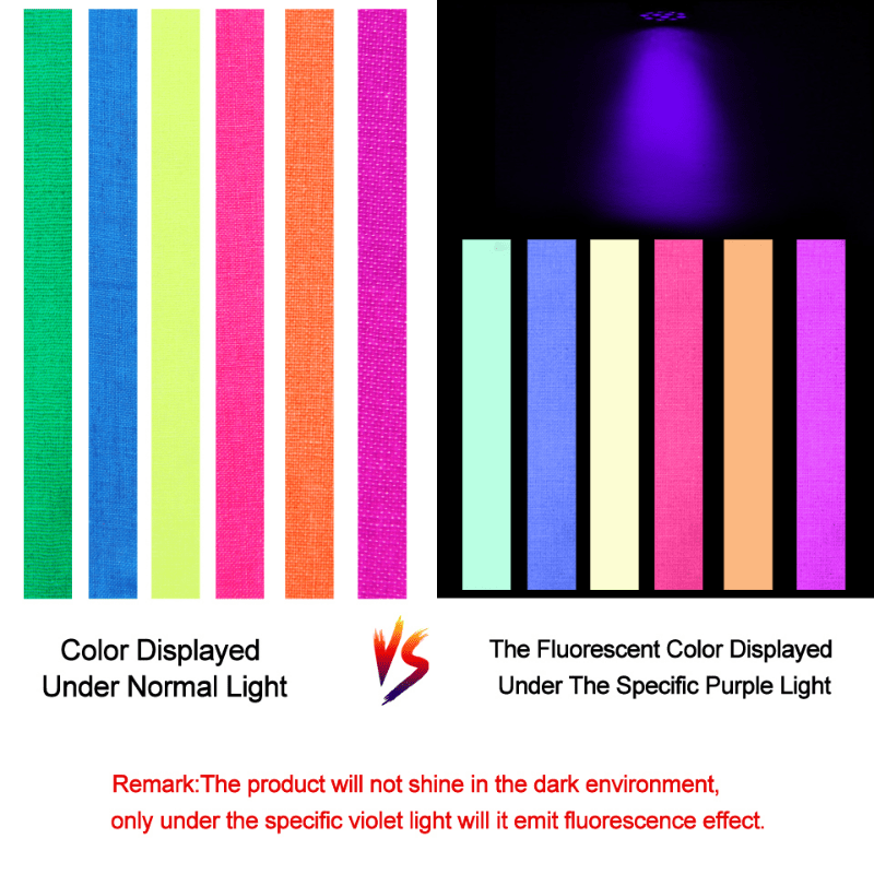 6pcs Glow in the Dark Neon Cloth Tape Set DIY Home Party Decorations
