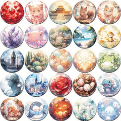 50pcs Cartoon Glass Balls Decor Sticker for Diary Mobile Water Cup