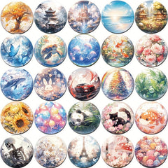 50pcs Cartoon Glass Balls Decor Sticker for Diary Mobile Water Cup