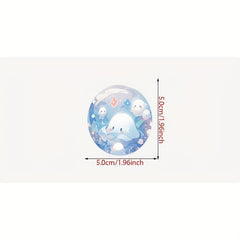 50pcs Cartoon Glass Balls Decor Sticker for Diary Mobile Water Cup