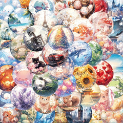 50pcs Cartoon Glass Balls Decor Sticker for Diary Mobile Water Cup