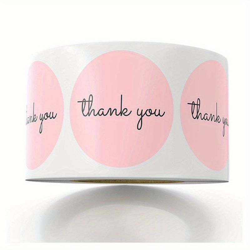 500 Pink Thank You Stickers Small Business Sticker Christmas Gift Decor