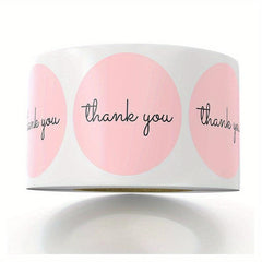 500 Pink Thank You Stickers Small Business Sticker Christmas Gift Decor