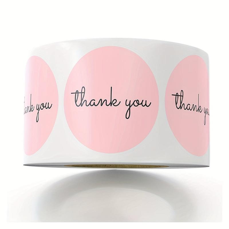 500 Pink Thank You Stickers Small Business Sticker Christmas Gift Decor