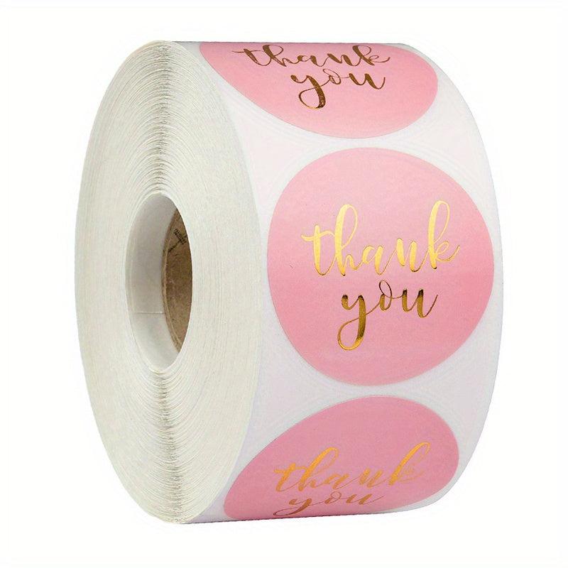 500 Pink Thank You Stickers Small Business Sticker Christmas Gift Decor