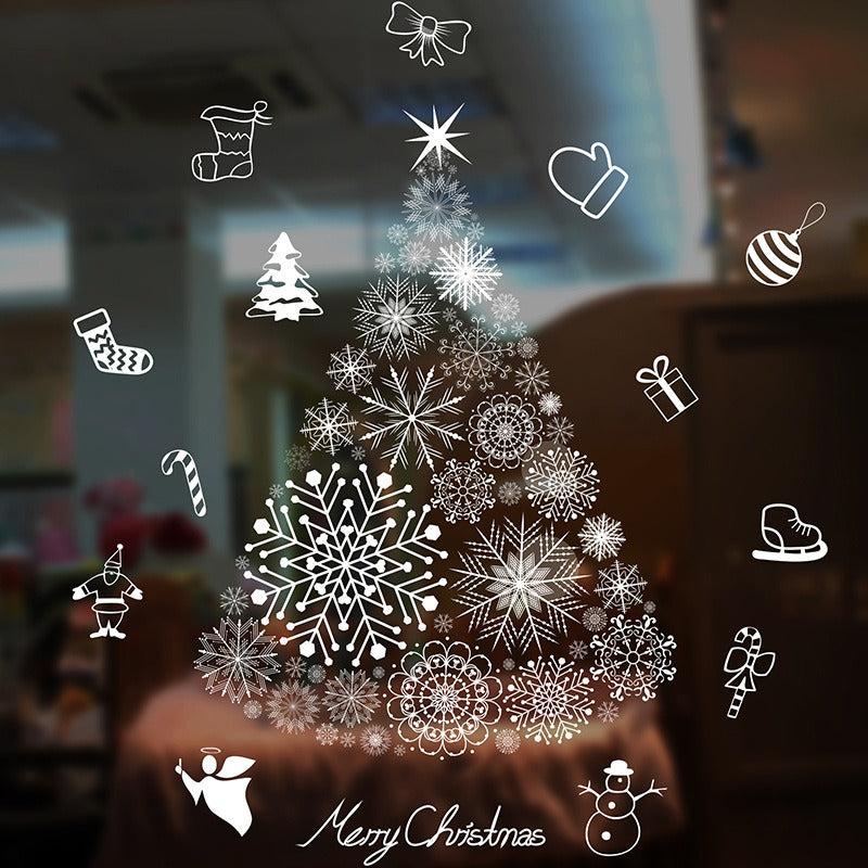Xmas Window Sticker Snowflake Santa Claus Christmas Tree Sticker