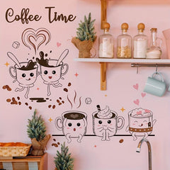 Coffee Time Decals Wall Sticker Home Kitchen Decor