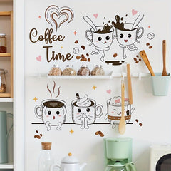 Coffee Time Decals Wall Sticker Home Kitchen Decor