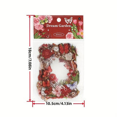 10pcs Fresh Flower Butterfly Stickers - Journal Diary Scrapbook Decor