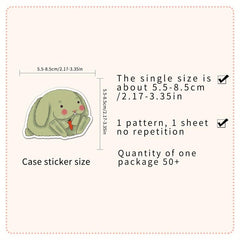 50pcs Cute Rabbit Waterproof Stickers, Water Bottle Laptop Scrapbook Decor