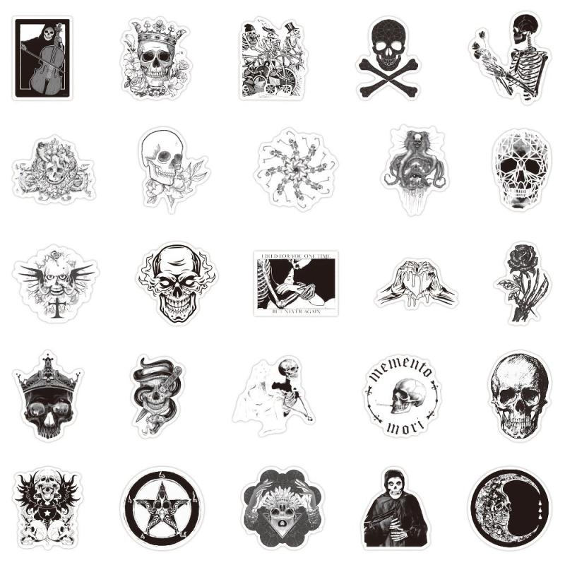 100PCS Gothic Punk Skull Stickers DIY Decorations