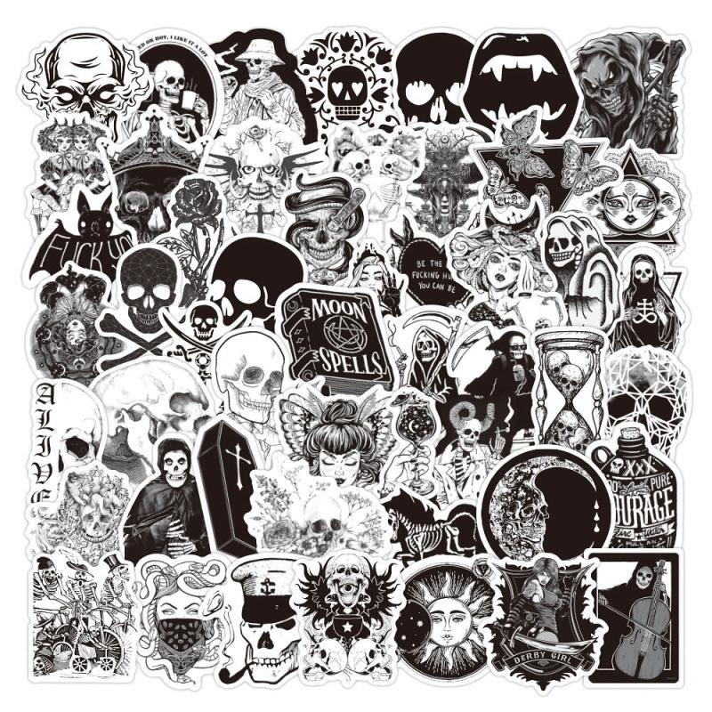 100PCS Gothic Punk Skull Stickers DIY Decorations